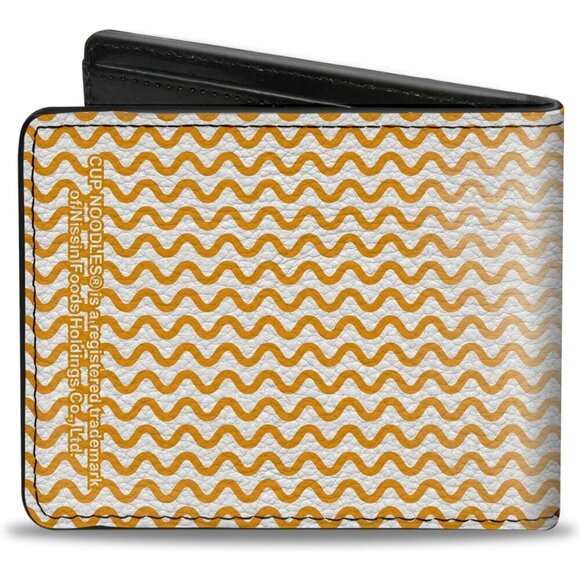 ✨Men's White Foods Bifold Nissin Cup Noodles Vivid Wave Vegan Leather Wallets - Picture 2 of 6